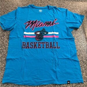47 Brand Miami Heat Graphic Blue Tee